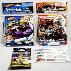 (Lot Of 2) Monster Jam/Hot Wheels Mess-Free Markers Magic Ink Pictures/Stickers.